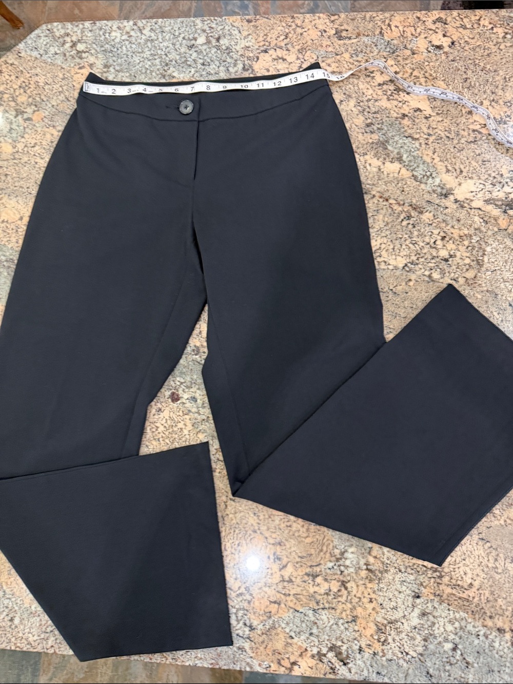 CAbi Black Wide-Leg Pull-On Pants with Button
